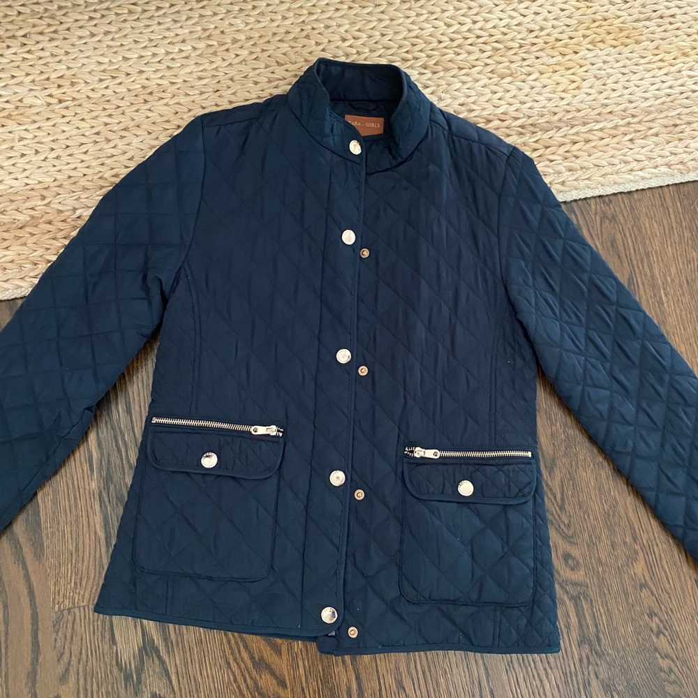 ZARA girls like new puffer jacket with gold hardware